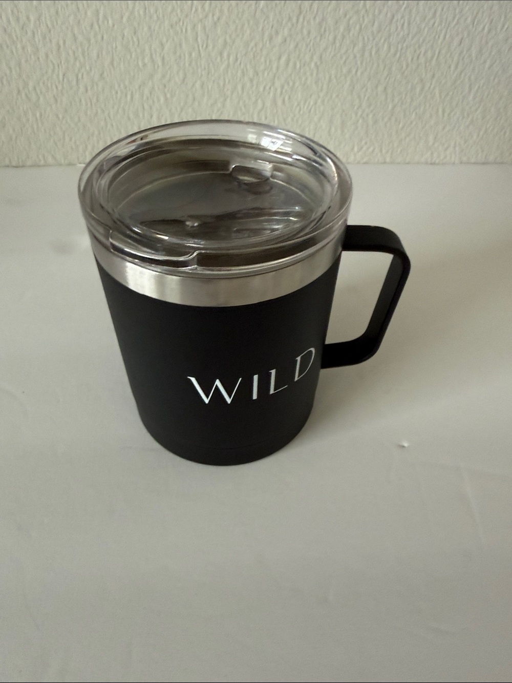 WILD Black Insulated Coffee Mug with Handle and Scripture Print - Picture 5 of 5